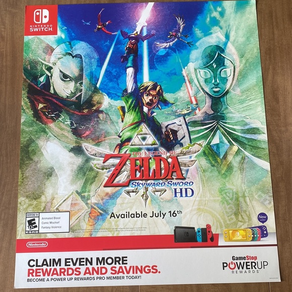 Nintendo The Legend of Zelda Skyward Sword Poster and Decorative Pillow Bundle - Picture 8 of 16